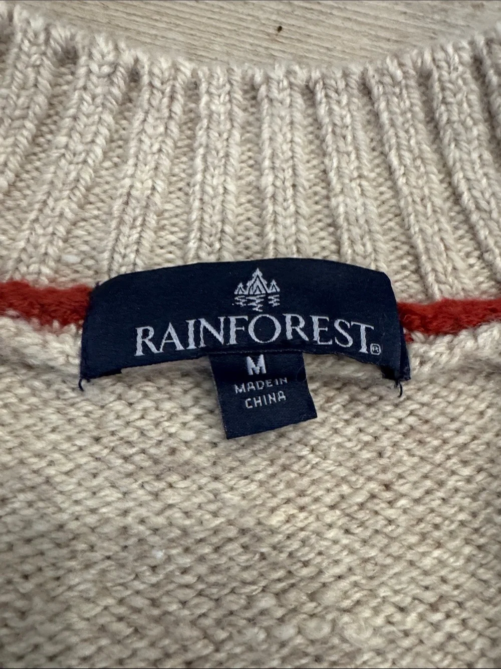 RAINFOREST Mont Tremblant Men’s Rib Knit Quarter-Zip Sweater Oatmeal RF3508